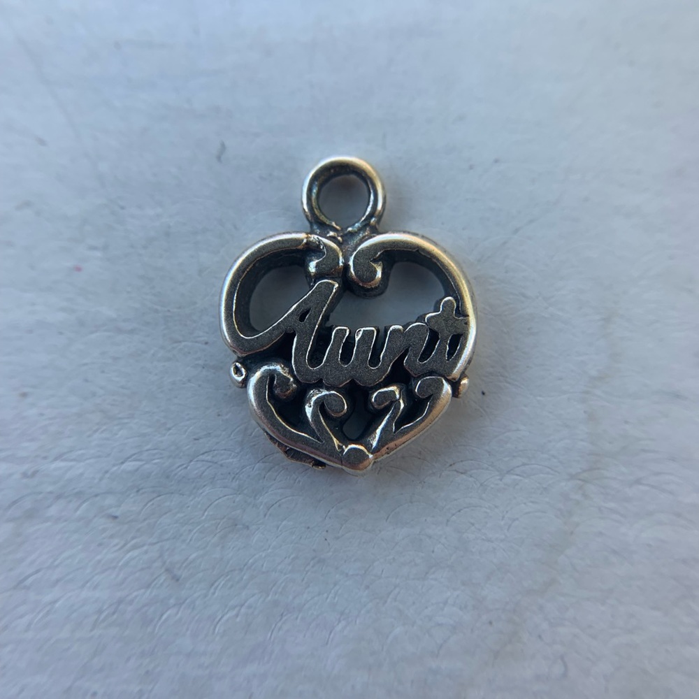 Sterling Silver Aunt Heart Charm